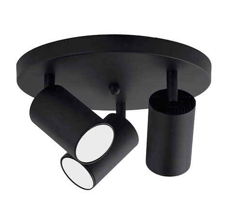 Aplique Base Redonda Porta Ampolleta Dicroica Triple Dirigible