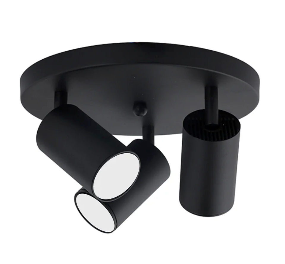 Aplique Base Redonda Porta Ampolleta Dicroica Triple Dirigible 1