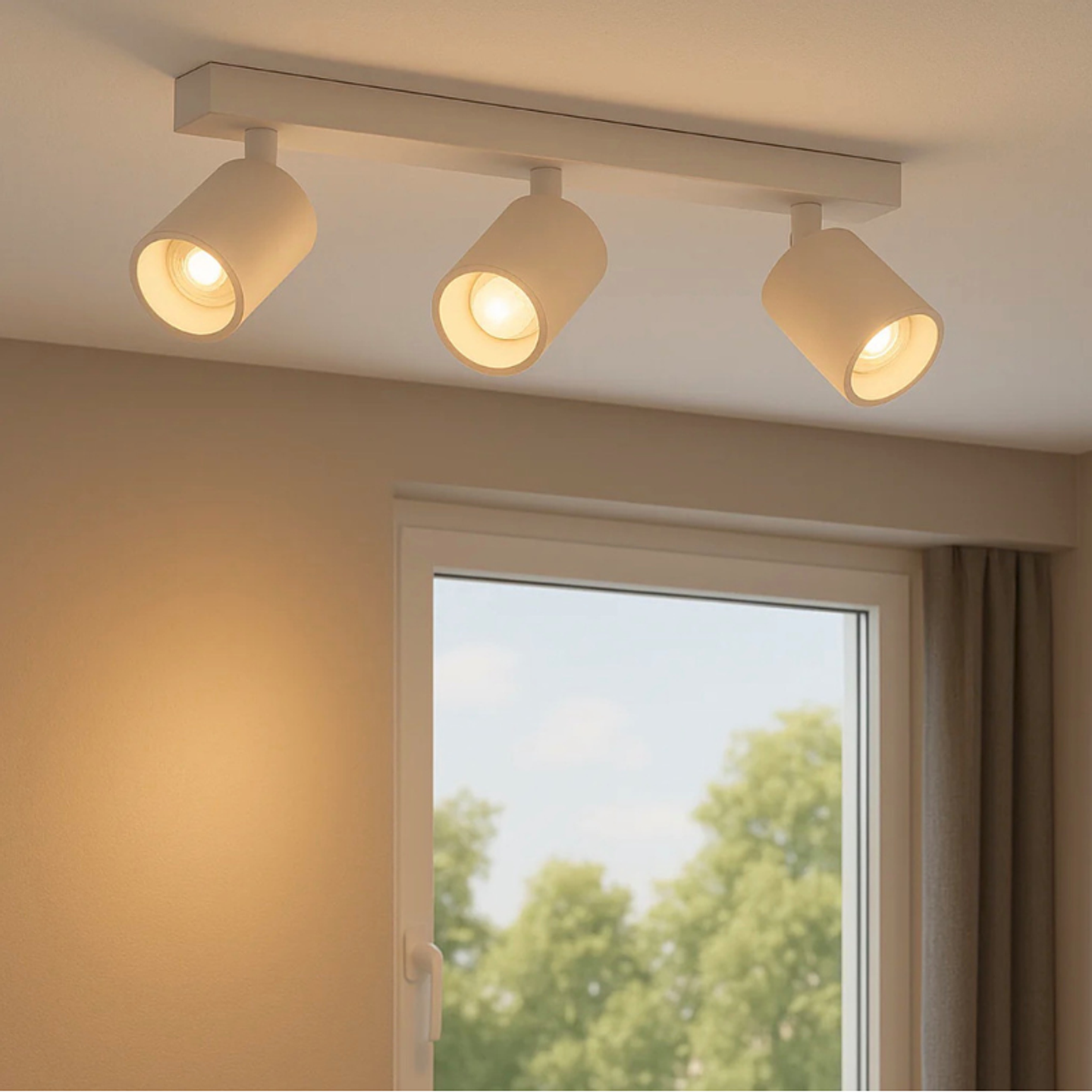 Aplique Triple Blanco Porta Ampolleta Dicroica Dirigible 2