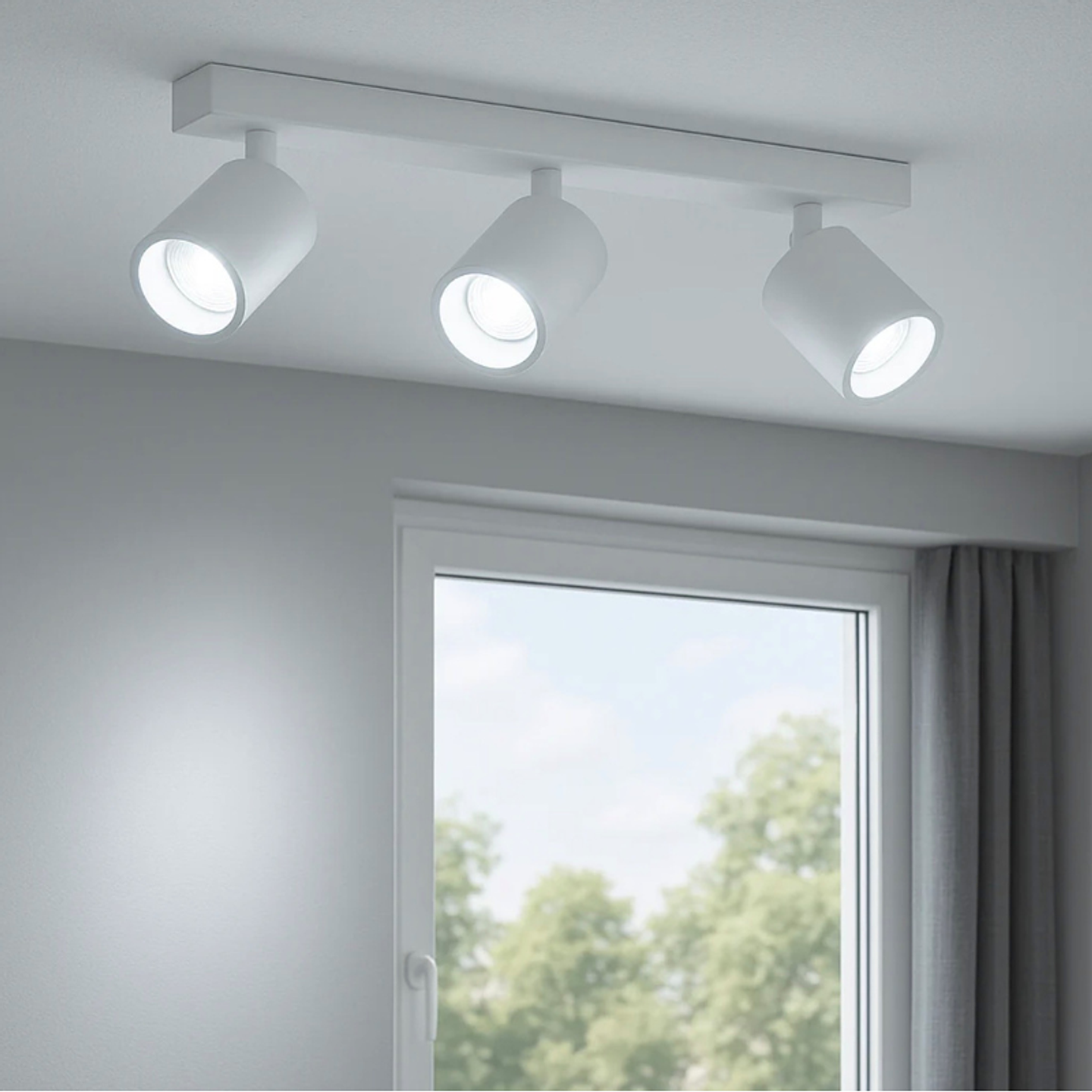 Aplique Triple Blanco Porta Ampolleta Dicroica Dirigible 3