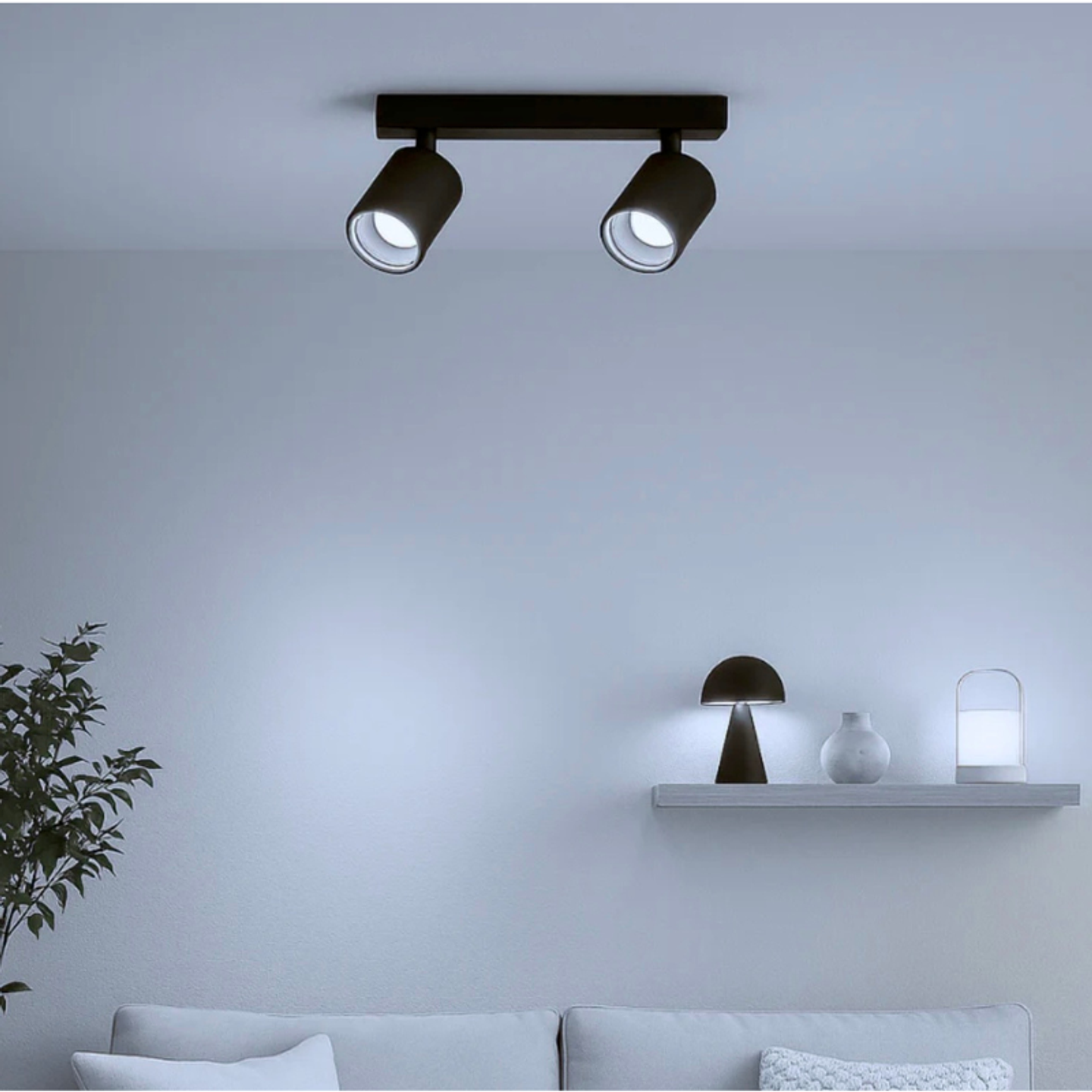 Aplique Negro Porta Ampolleta Dicroica Doble Dirigible 3