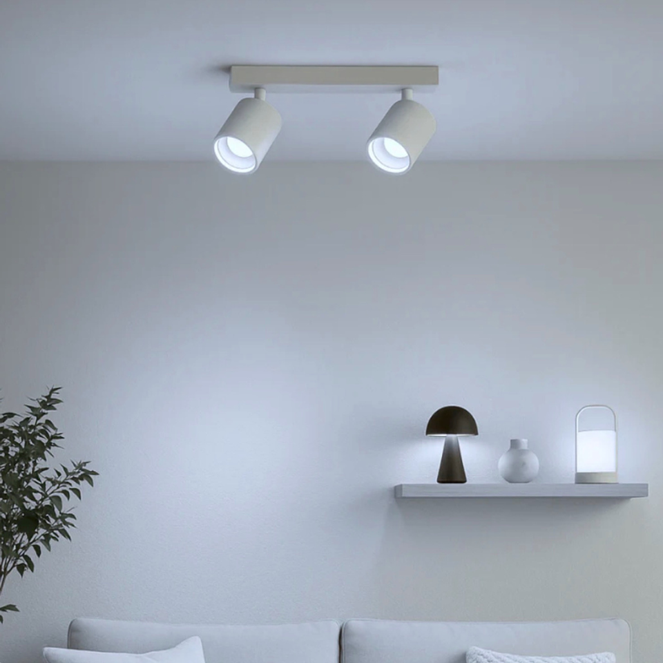 Aplique Blanco Porta Ampolleta Dicroica Doble Dirigible 3