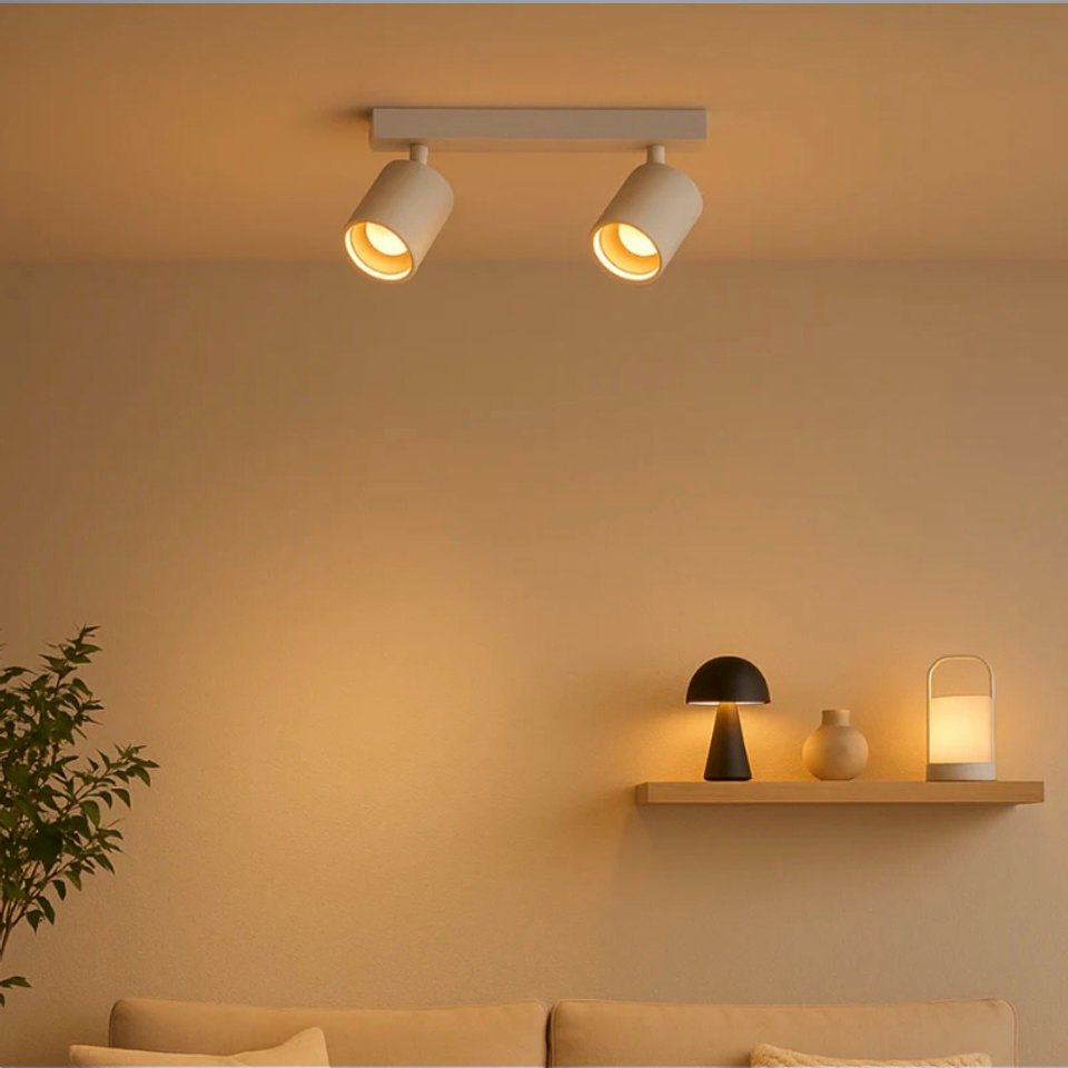 Aplique Blanco Porta Ampolleta Dicroica Doble Dirigible 4