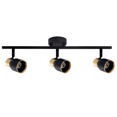 Aplique Triple Negro Dorado Con Ampolleta Dicroica Gu10 Dirigible