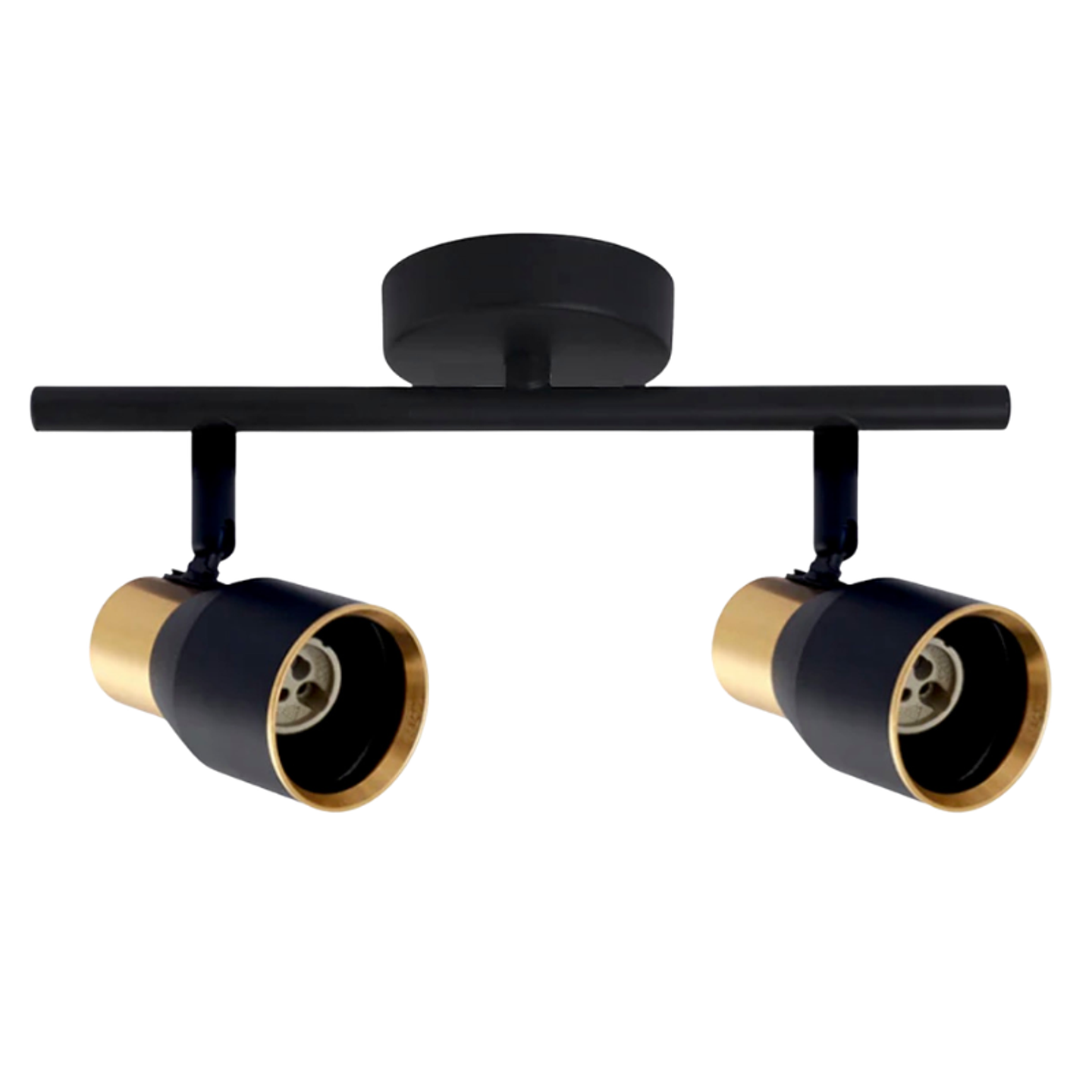 Aplique Doble Foco Negro Dorado Con Ampolleta Dicroica Gu10 Dirigible 1