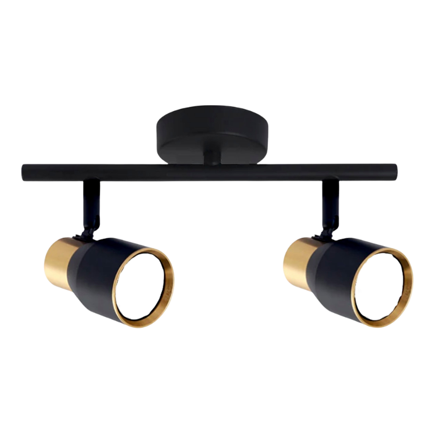 Aplique Doble Foco Negro Dorado Con Ampolleta Dicroica Gu10 Dirigible 2