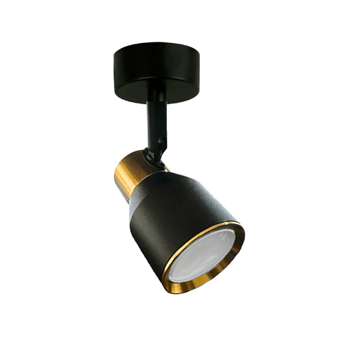 Aplique Simple Negro Dorado con Ampolleta Dicroica Gu10 Dirigible