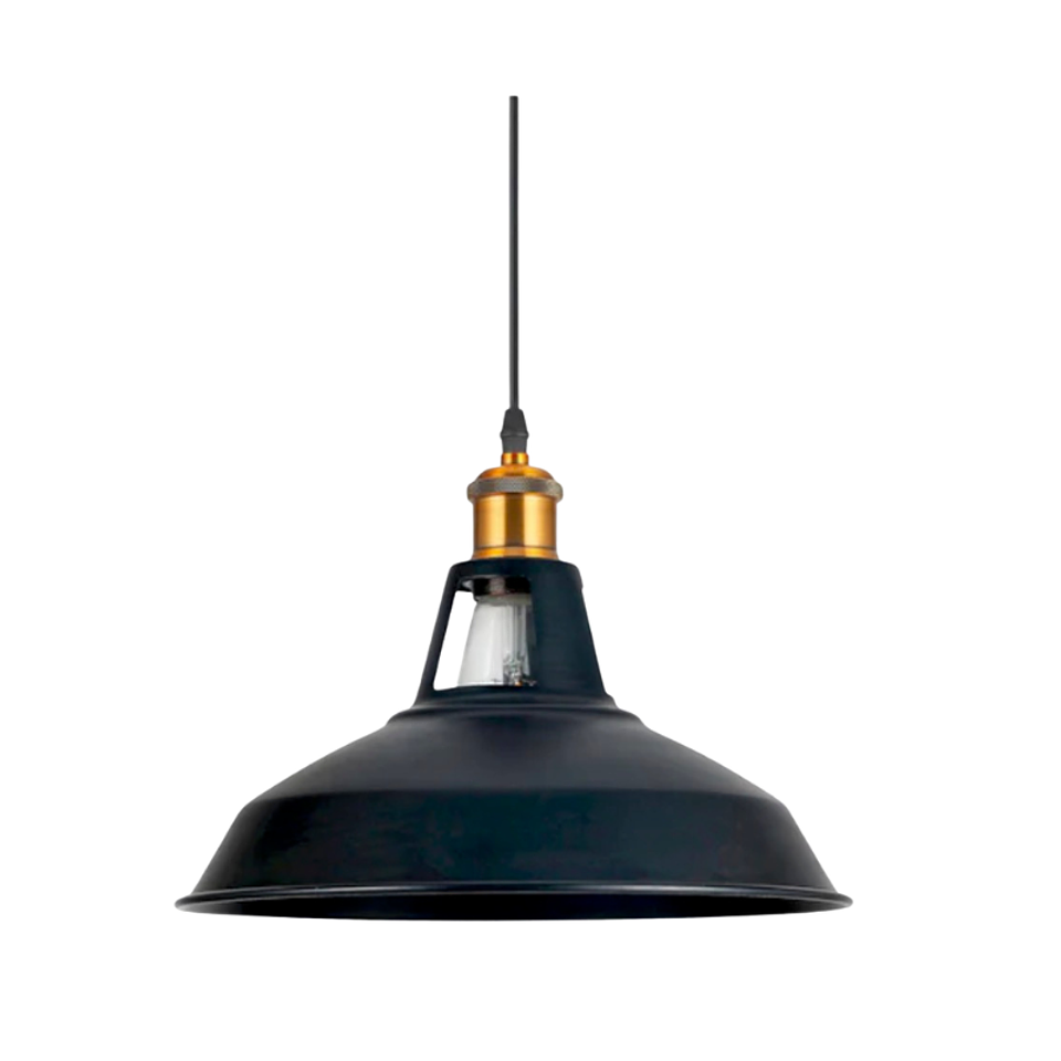 Lámpara Colgante Porta E27 30cm Negro 2