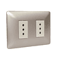 Tomacorriente doble 2p+t 10A 220V MTX Champagne STANFORD - Miniatura 1