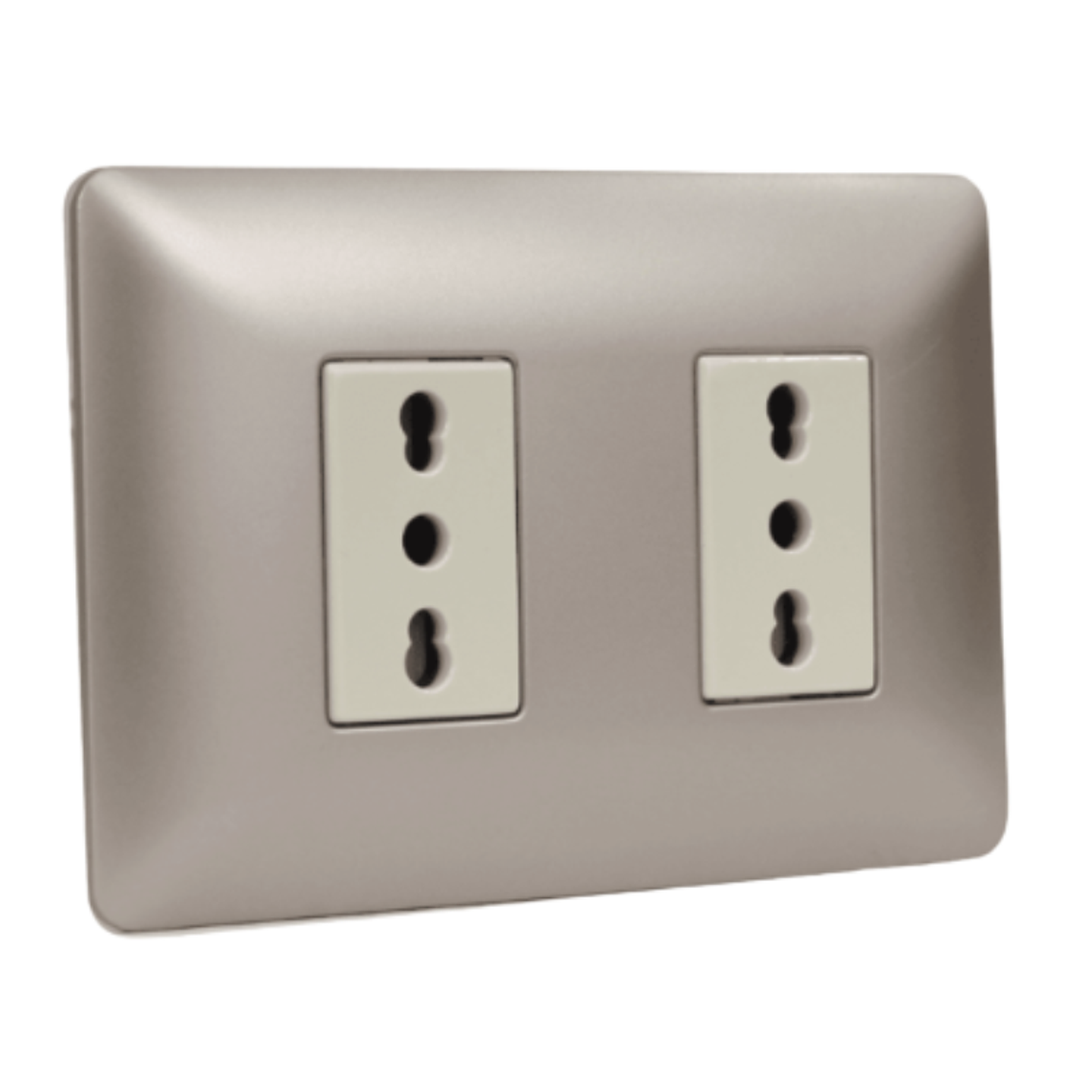 Tomacorriente doble 2p+t 10/16a 220v champagne 3920 STANFORD 1