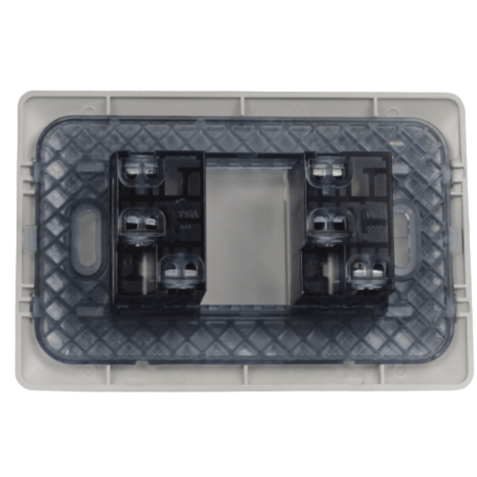 Tomacorriente doble 2p+t 10/16a 220v champagne 3920 STANFORD 3