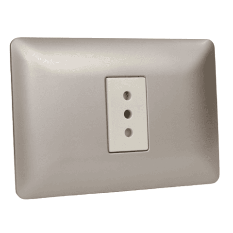 Tomacorriente simple 2p+t 10A 220V MTX Champagne STANFORD
