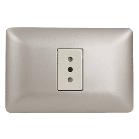 Tomacorriente simple 2p+t 10A 220V MTX Champagne STANFORD
