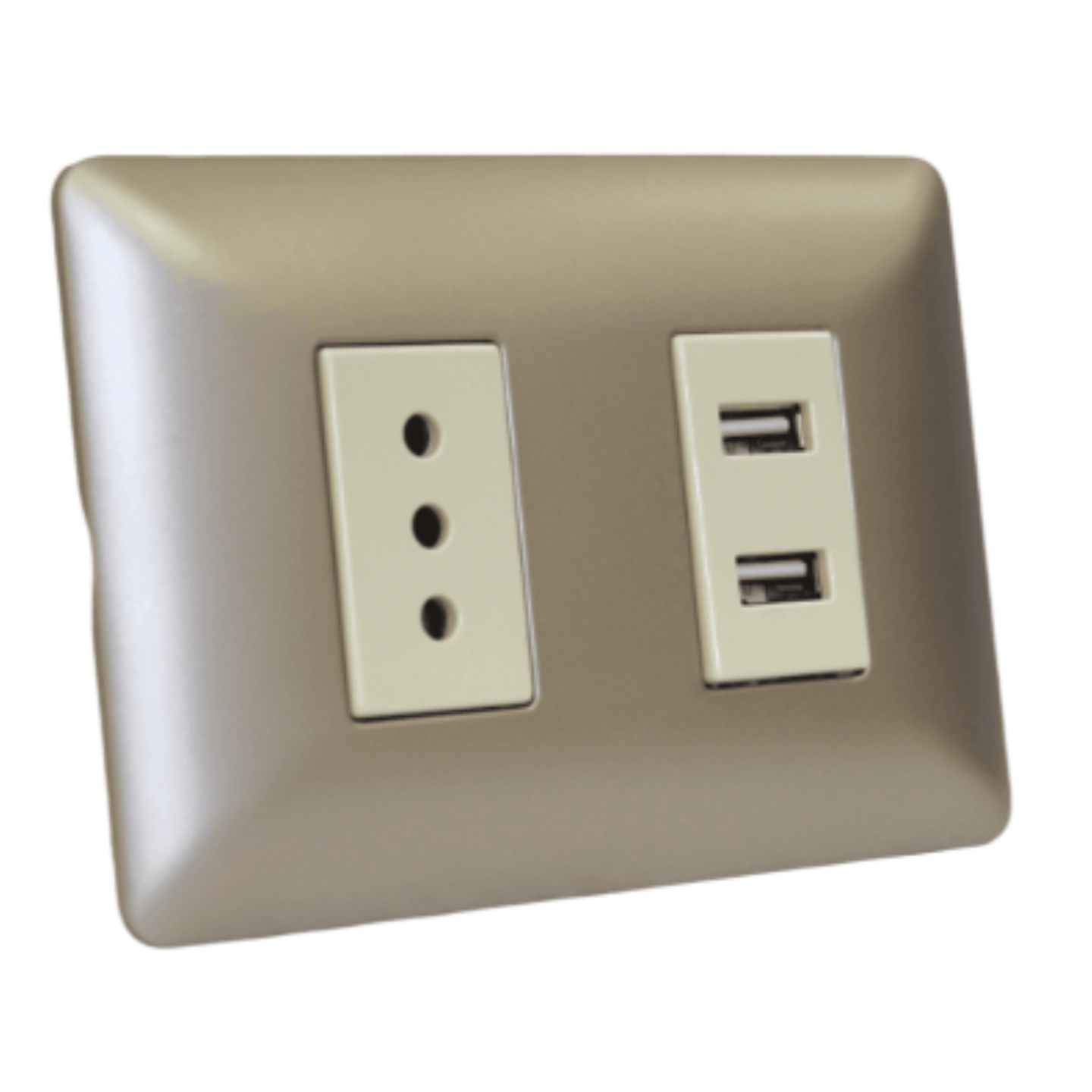 Toma simple 10a 250v + usb mtx champagne 3948 STANFORD 1