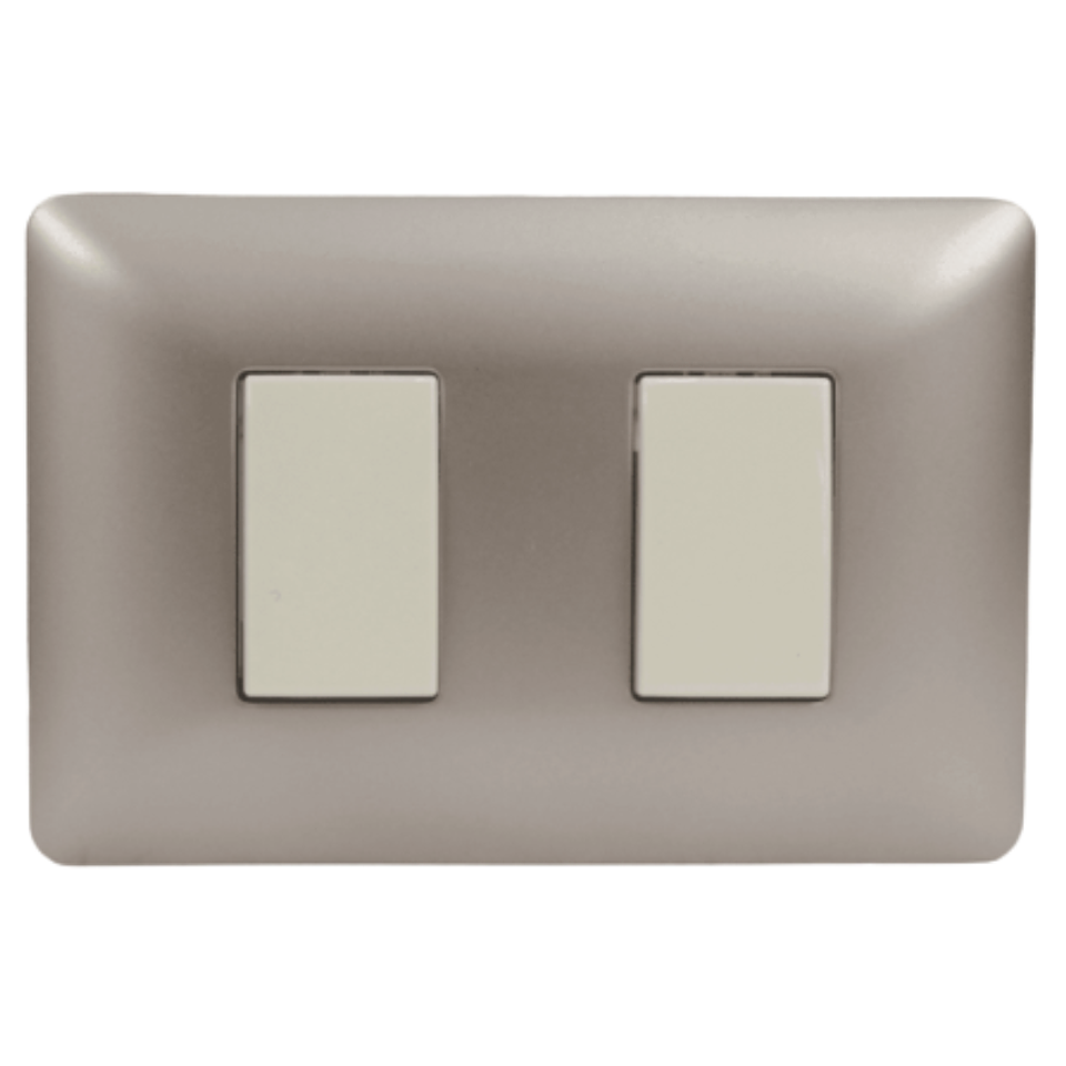 Interruptor doble 9/15 10A 220V MTX Champagne STANFORD 2