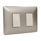 Interruptor doble 9/15 10A 220V MTX Champagne STANFORD - Miniatura 1