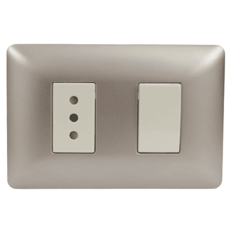 Interruptor 9/12 + toma 2p+t 10A 220V MTX CHAM STANFORD