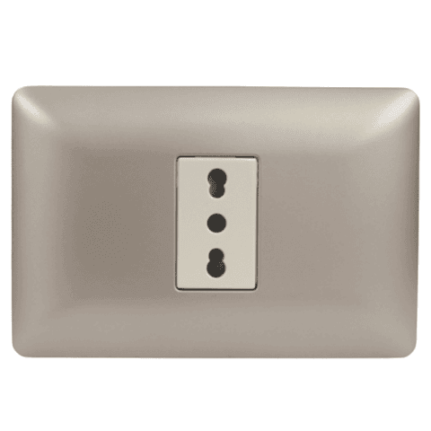 Tomacorriente simple 2p+t 10/16a 220v champagne 3919 STANFORD