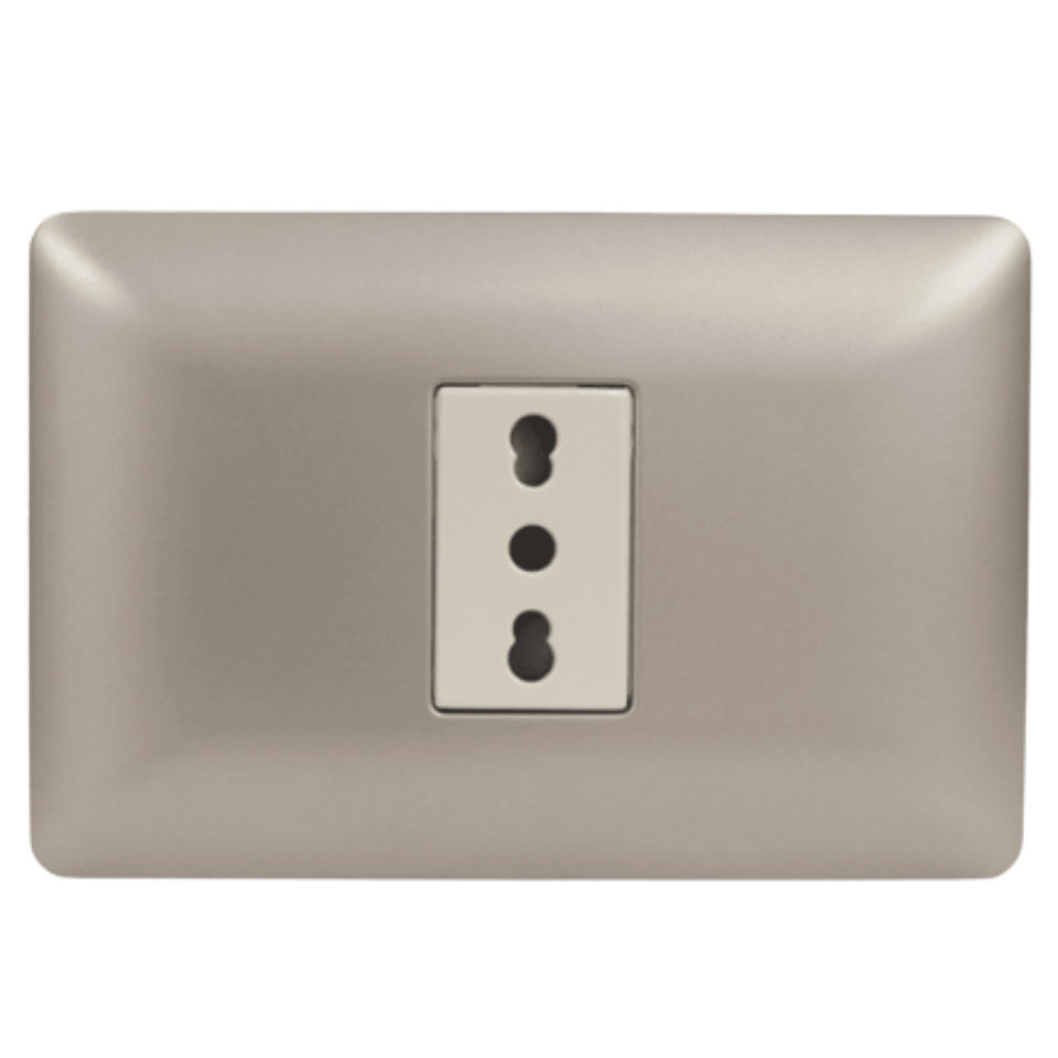 Tomacorriente simple 2p+t 10/16a 220v champagne 3919 STANFORD 2