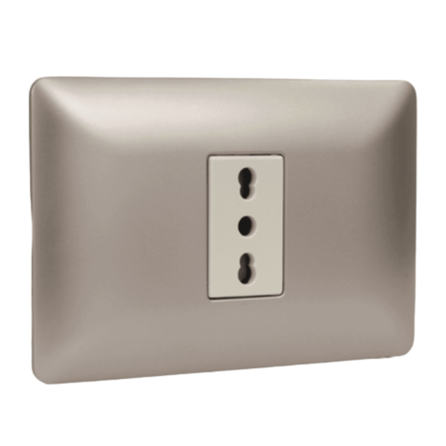 Tomacorriente simple 2p+t 10/16a 220v champagne 3919 STANFORD 1