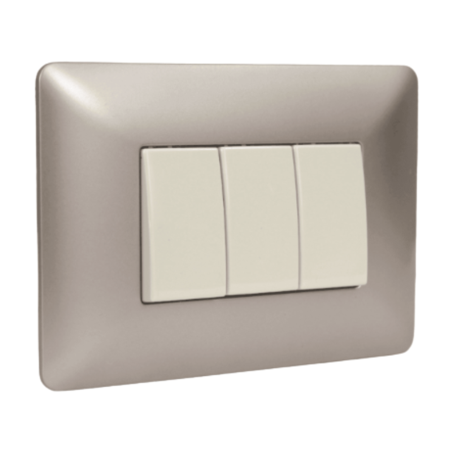 Interruptor triple 9/32 10A 220V MTX Champagne STANFORD 1