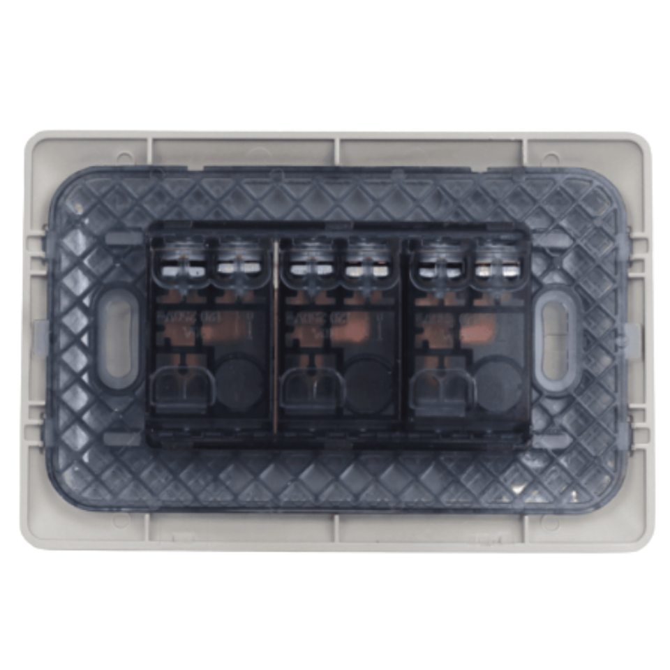 Interruptor triple 9/32 10A 220V MTX Champagne STANFORD 3