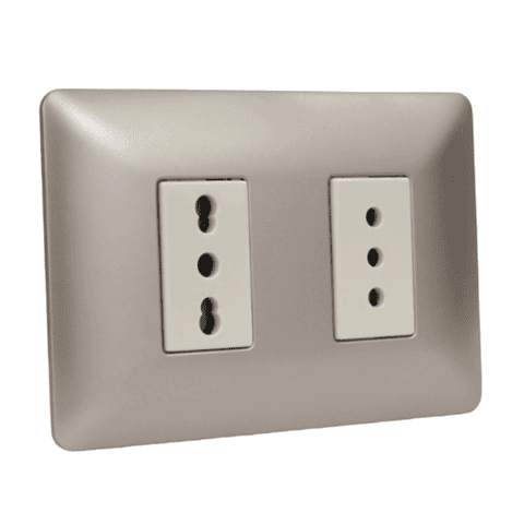 Tomacorriente 10a + 10/16a 220v champagne 3922 STANFORD