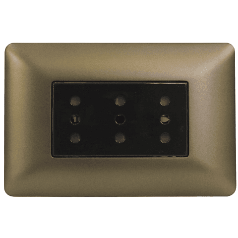 TOMACORRIENTE TRIPLE COMPACTO 10A 220V CAFE 4928 STANFORD