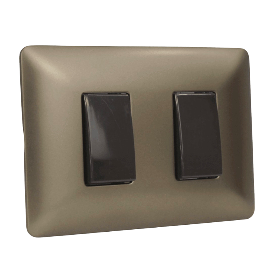 INTERRUPTOR DOBLE 9/15 10A 220V MTX CAFE STANFORD 1