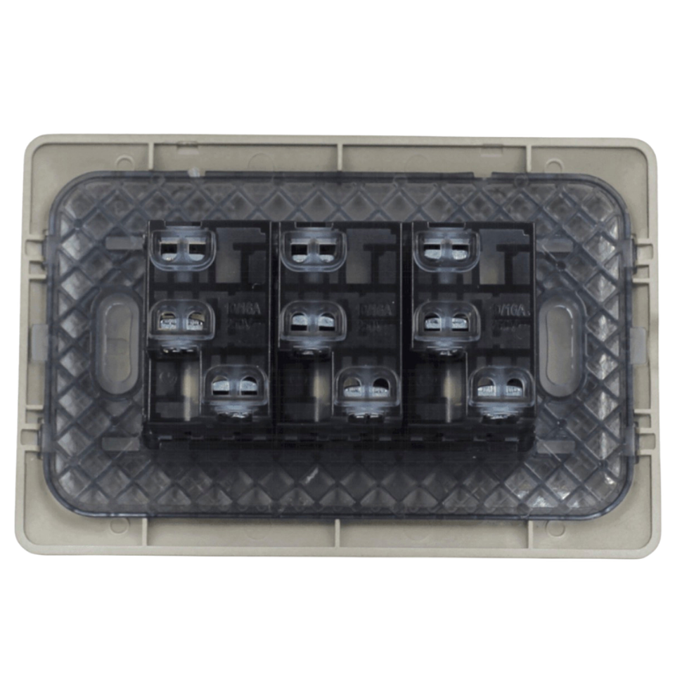 TOMACORRIENTE TRIPLE 2P+T 10A 220V MTX CAFE STANFORD 3