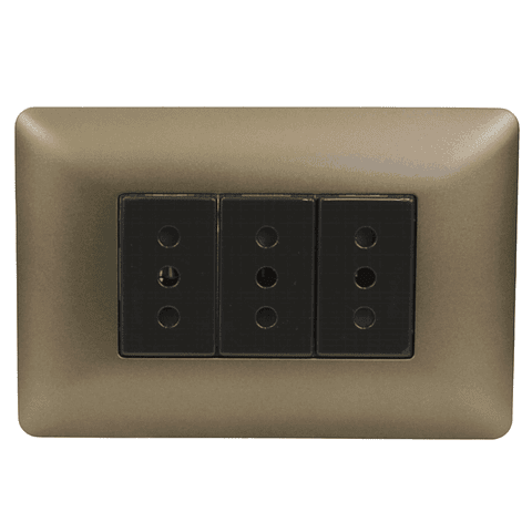 TOMACORRIENTE TRIPLE 2P+T 10A 220V MTX CAFE STANFORD