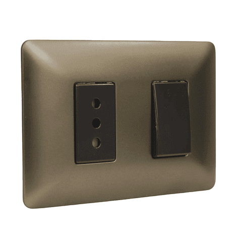 INTERRUPTOR 9/12 + TOMA 2P+T 10A 220V MTX CAFÉ STANFORD