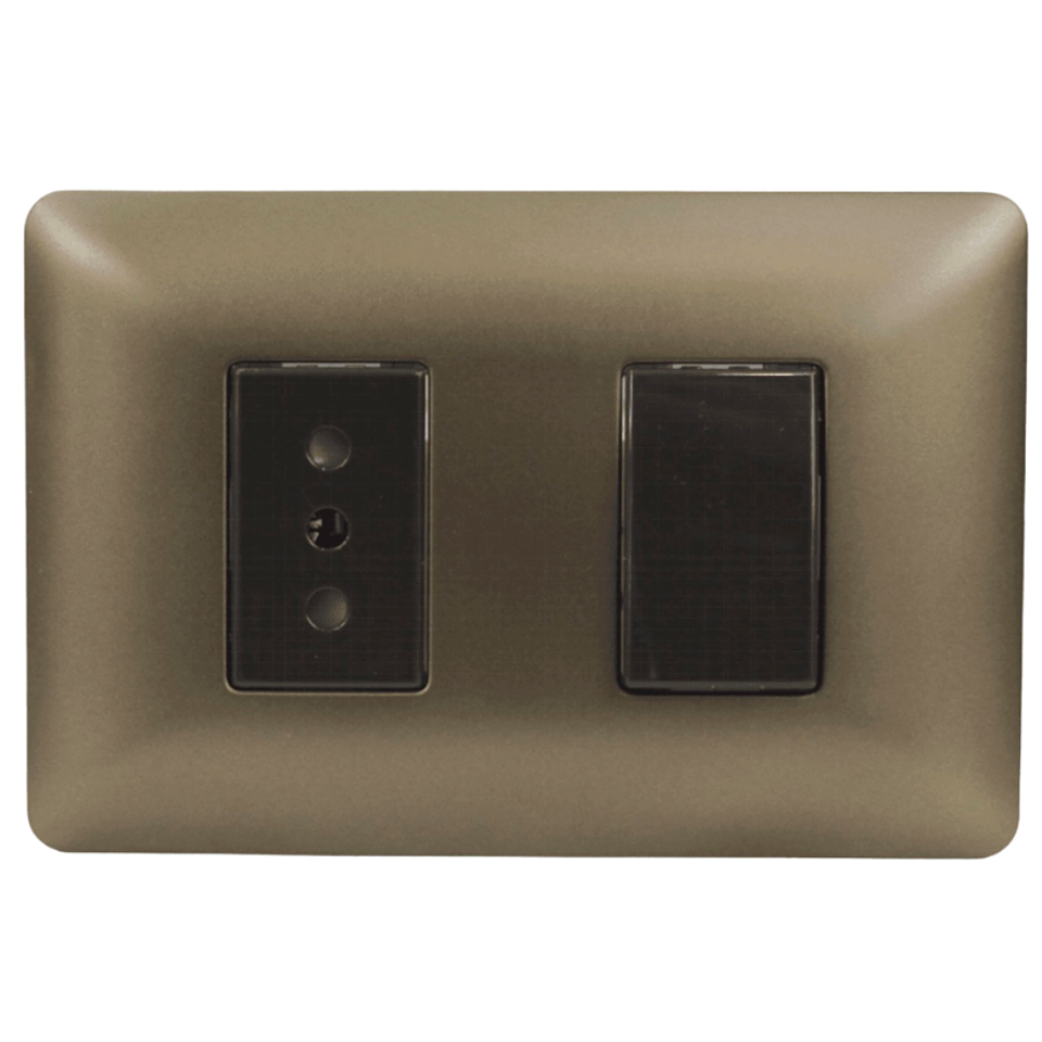 INTERRUPTOR 9/12 + TOMA 2P+T 10A 220V MTX CAFÉ STANFORD 2