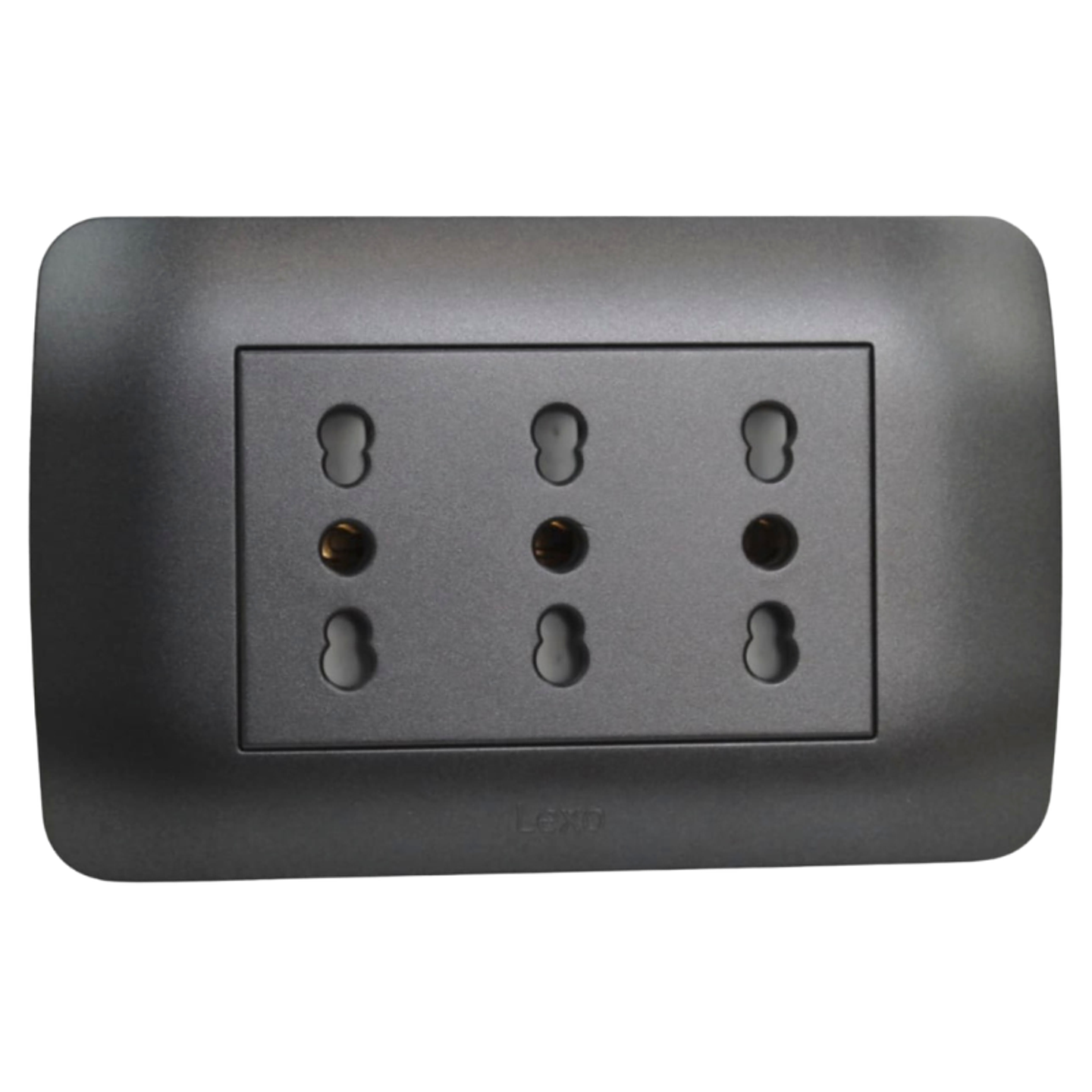 TOMA CORRIENTE TRIPLEX 10/16A 250V GRAFITO LEXO 2