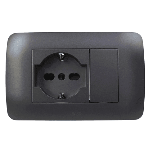 TOMA CORRIENTE SCHUKO 10/16A 250V GRAFITO ARMADO LEXO