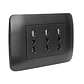 TOMA CORRIENTE TRIPLEX 10/16A 250V GRAFITO LEXO - Miniatura 1
