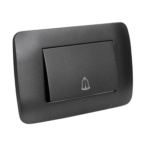 INTERRUPTOR PULSADOR TIMBRE TECLÓN 73MM 10A GRAFITO LEXO