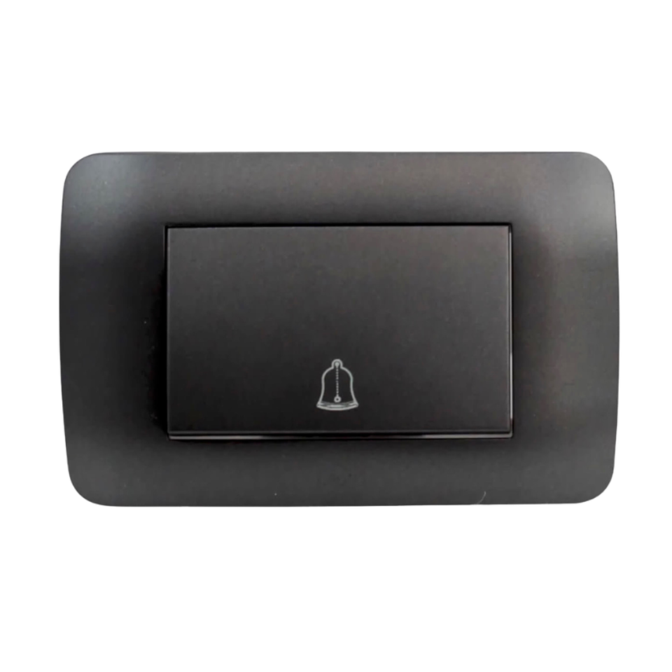 INTERRUPTOR PULSADOR TIMBRE TECLÓN 73MM 10A GRAFITO LEXO 2