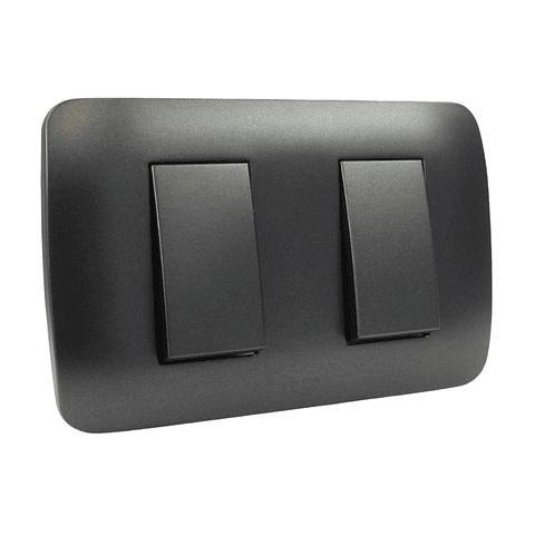 INTERRUPTOR DOBLE 9/15 10A 250V GRAFITO ARMADO LEXO