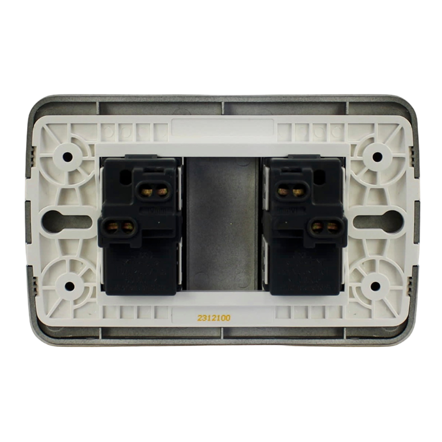 INTERRUPTOR DOBLE 9/15 10A 250V GRAFITO ARMADO LEXO 3