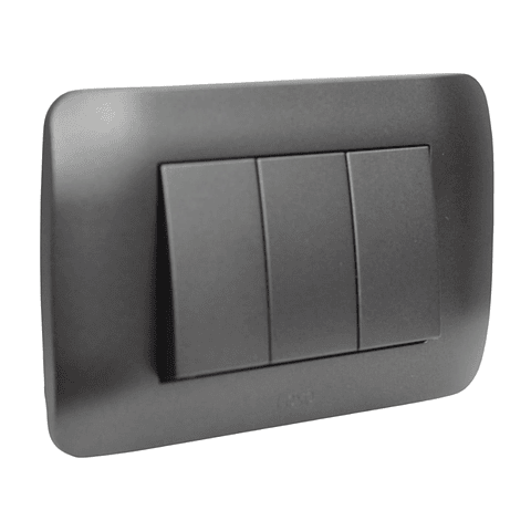 INTERRUPTOR TRIPLE 9/32 10A 250V GRAFITO ARMADO LEXO