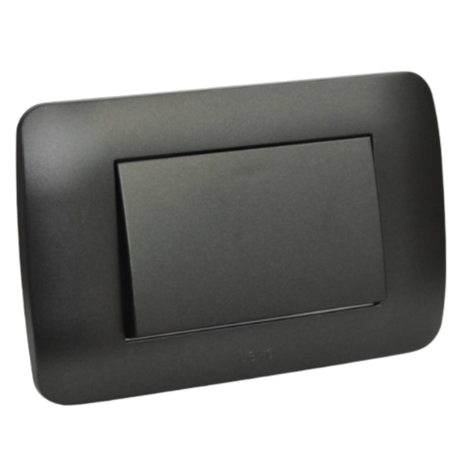 Interruptor Conmutador 9/24 Teclón 73mm 10A Grafito LEXO 1