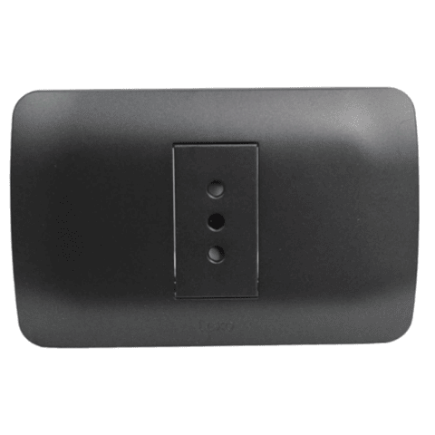 Toma Corriente Simple 10A 250V Grafito Armado LEXO