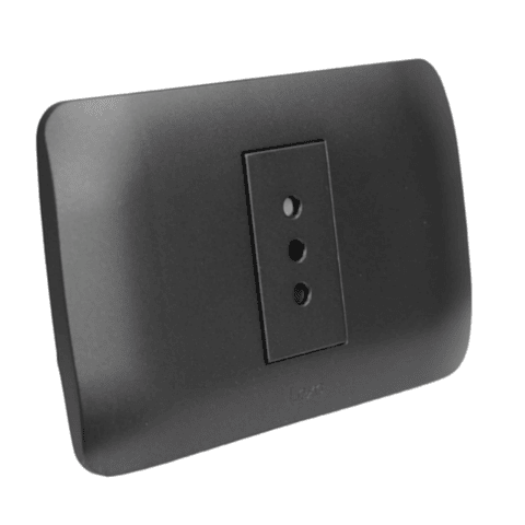 Toma Corriente Simple 10A 250V Grafito Armado LEXO