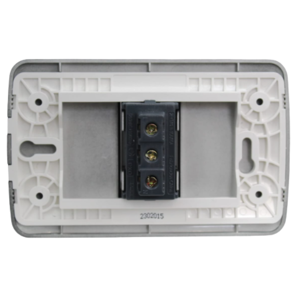 Toma Corriente Simple 10/16A 250V Grafito Armado LEXO 3