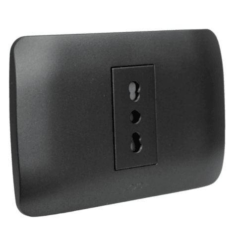 Toma Corriente Simple 10/16A 250V Grafito Armado LEXO