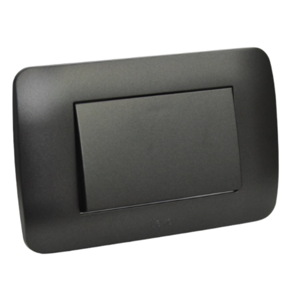 Interruptor Simple 9/12 Teclón 73mm 10A 250V Grafito LEXO 1