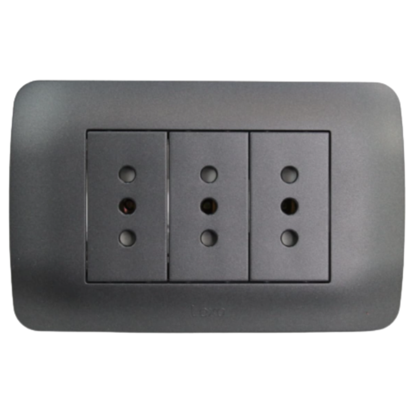 Toma Corriente Triple 10A 250V Grafito Armado LEXO 2