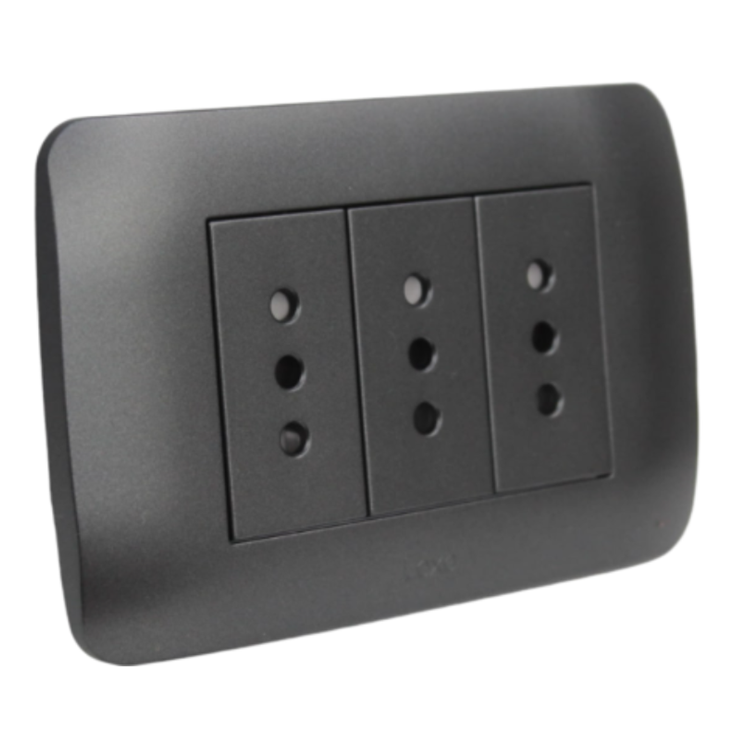 Toma Corriente Triple 10A 250V Grafito Armado LEXO 1
