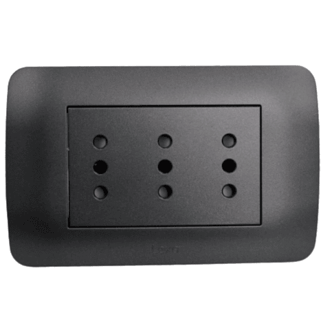Toma Corriente TRIPLEX 10A 250V Grafito LEXO